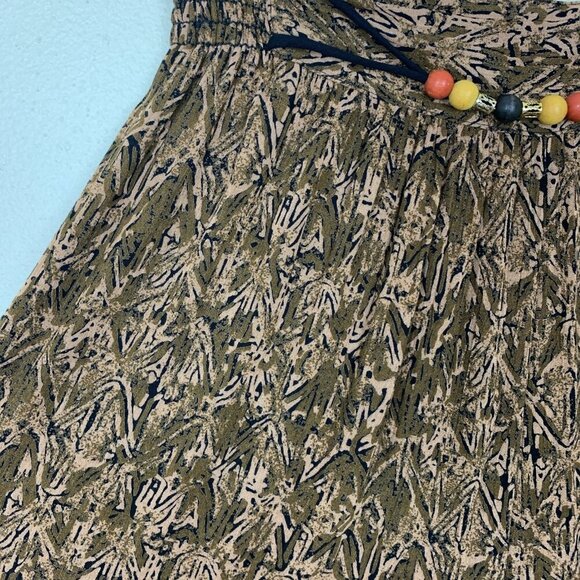 Vintage Carole Little Womens 14 Pants Pull On Rayon 80s Brown Beaded Boho Hippie - Picture 8 of 16